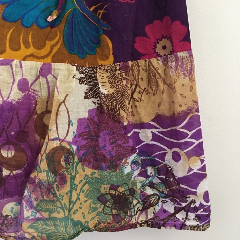 Boho Patchwork Multi Color Tunic Tank Top | Size … - image 3